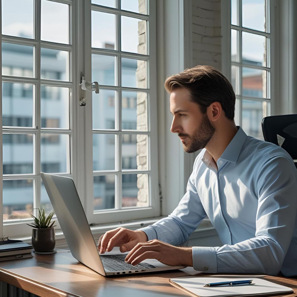 Men working on Laptop